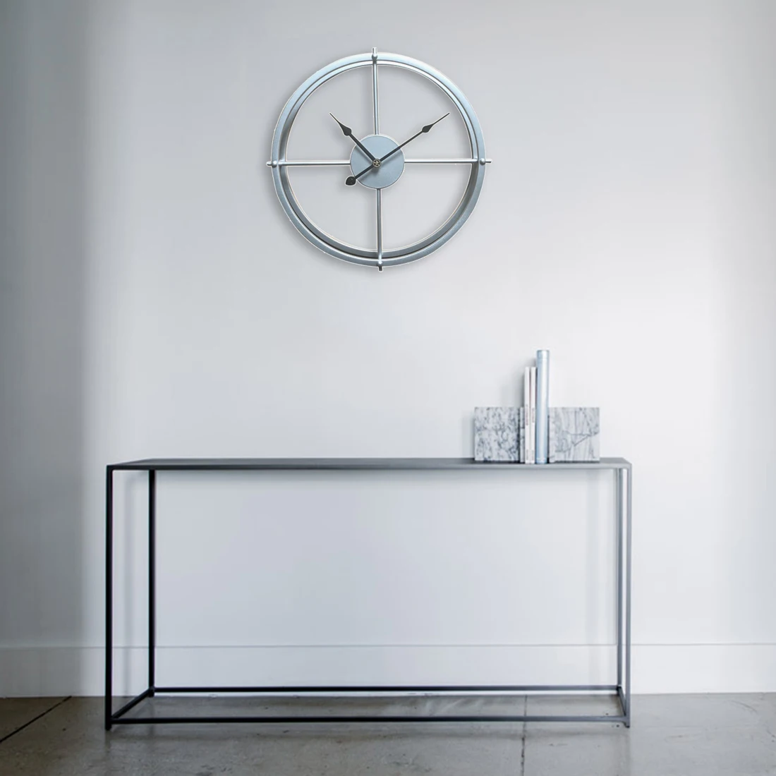 Простые бесшумные железные настенные часы 60 см в стиле ретро для домашнего