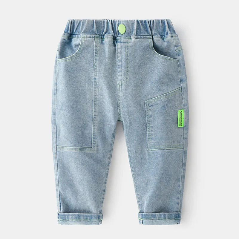 Черные синие джинсовые брюки для мальчиков осенние детские в Корейском стиле