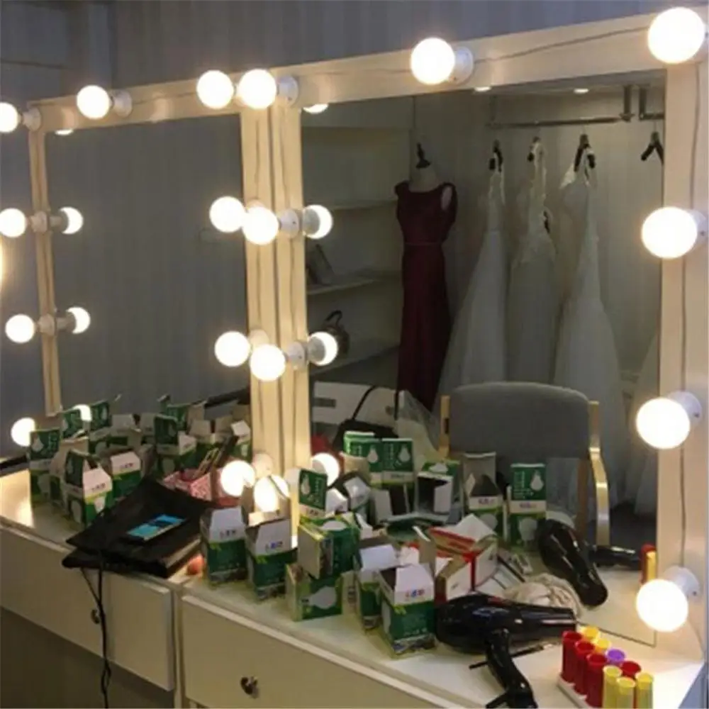 

Hollywood Style E27 Vanity lights wall mounted plug in bathroom mirror front lamp LED studio dressing room strip wall lighting