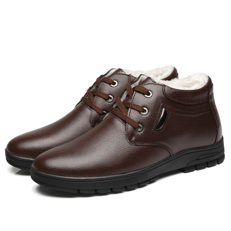 Мужские зимние ботинки из микрофибры ручной работы теплые мужские Ботильоны