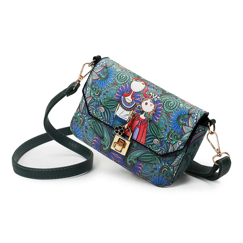 Модная Маленькая женская сумка на плечо с мультяшным принтом миниатюрная