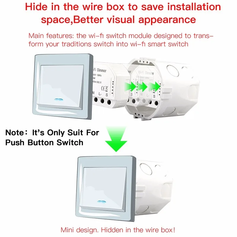DIY подсветка умного Wi-Fi диммер, переключатель Smart Life регулятор/Tuya приложение дистанционное управление 1/2 переключатель работы с Alexa из Google