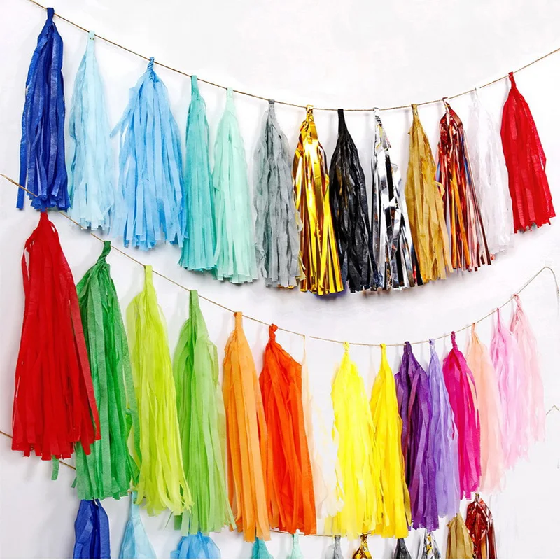 1/2/3 комплекта гирлянда из папиросной бумаги с кистями свадебное украшение