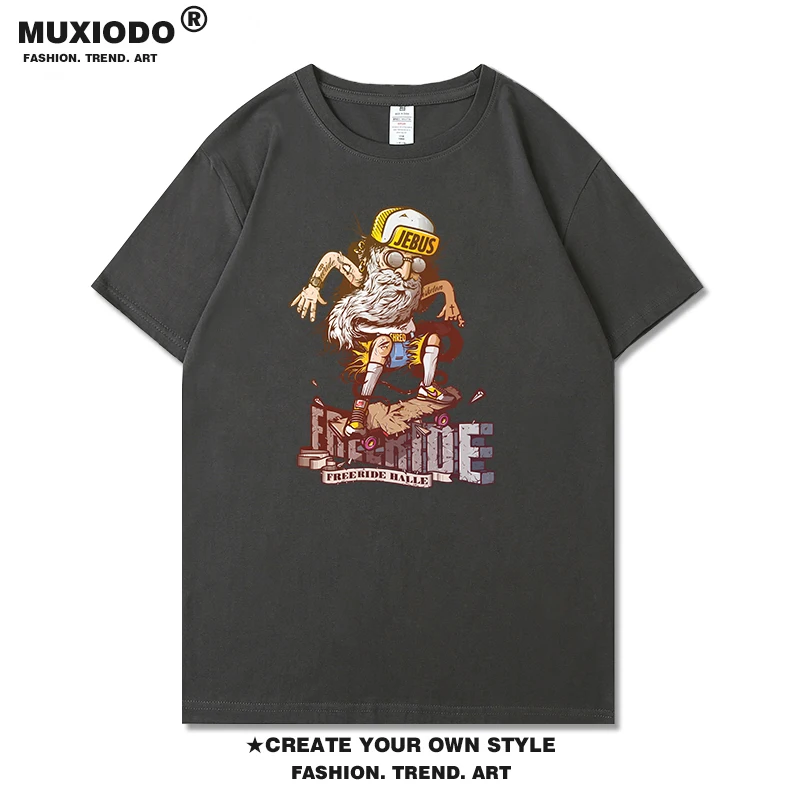 

Old man skateboard funny cotton Tee Shirt Men Woman Fashion T Shirt Brand Casual Loose Tops Male Hip Hop Harajuku T-Shirts