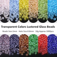 2mm 110 transparent colors lustered glass seedbeads spacer czech bead diy for jewelry making fitting garment sewing accessories