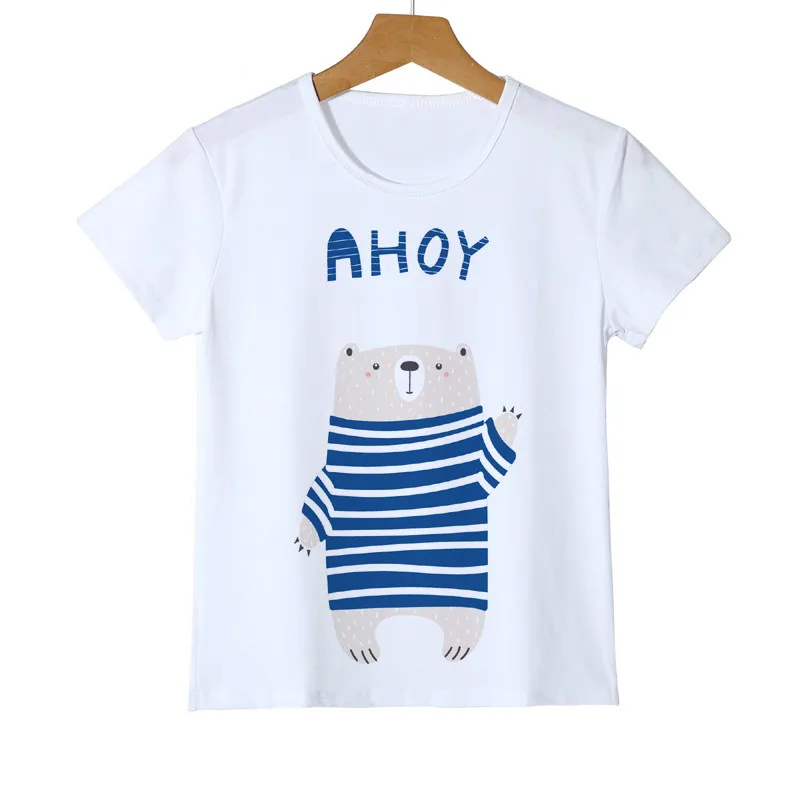 Детская футболка с персональным принтом медведя из мультфильма брендовый