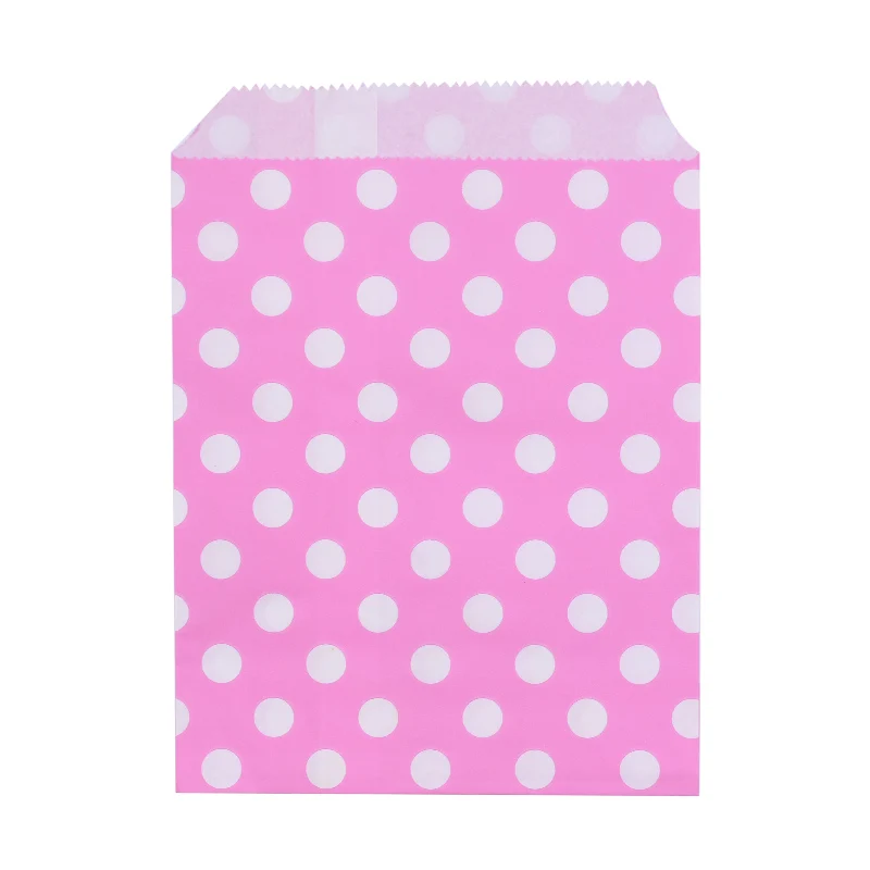 CB04 25/50pcs 18*13cm Kraft Paper Bags Wave Stripe Dot Gift Bag for Wedding Birthday Candy Snack Bag Festival Party Wrapping Supplies - Цвет: CB04