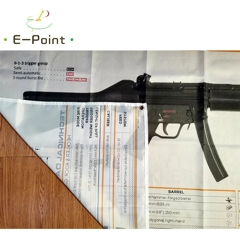 Heckler &amp Koch HK MP5 SD2 флаг оружия 3 фута * 5 футов (90*150 см) размер рождественские