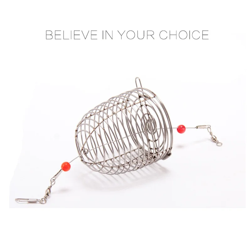 Новинка 1 шт. рыболовная приманка из нержавеющей стали маленькая клетка удочка