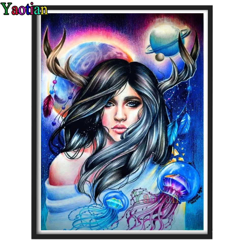 

Fantasy planet beauty jellyfish 5d diy diamond painting full Square Round drill rhinestone embroidery kit mosaic Home Decoration