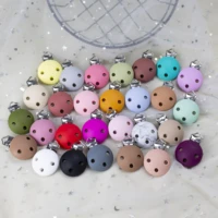 10 pcs bpa free diy silicone round baby pacifier dummy teether clips soother nursing toy accessory round holder clips
