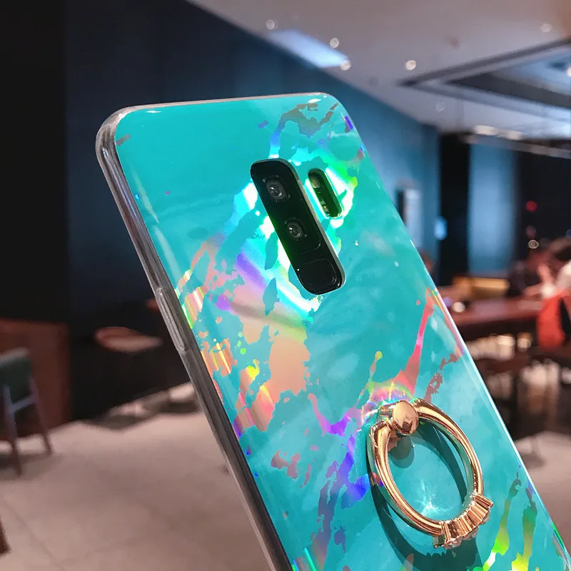Crenisen ring holder kickstand case for Samsung S10 S9 Plus marble cover For Galaxy S7 Edge S8 plus Note 8 9 |