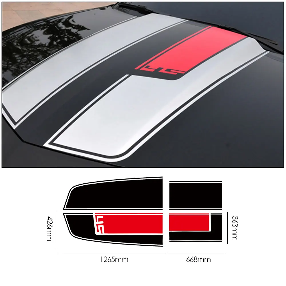 DSYCAR 1 комплект Автомобильный виниловый передний капот и задний в полоску