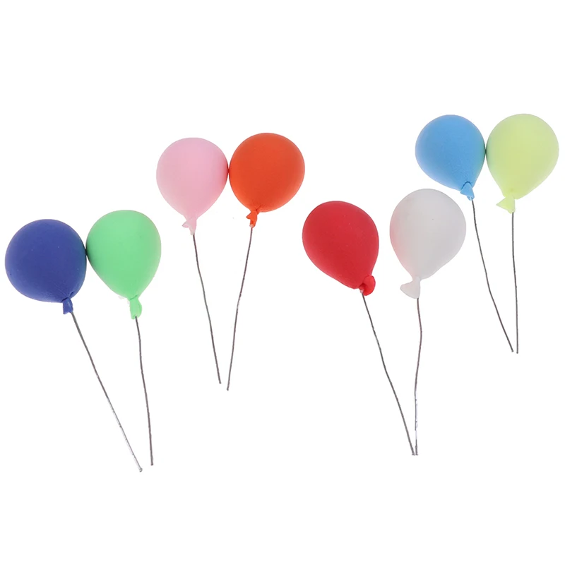 

8PCS Miniature Dollhouse diy handcrafted clay ornaments colorful balloons children gift 1:12 scale