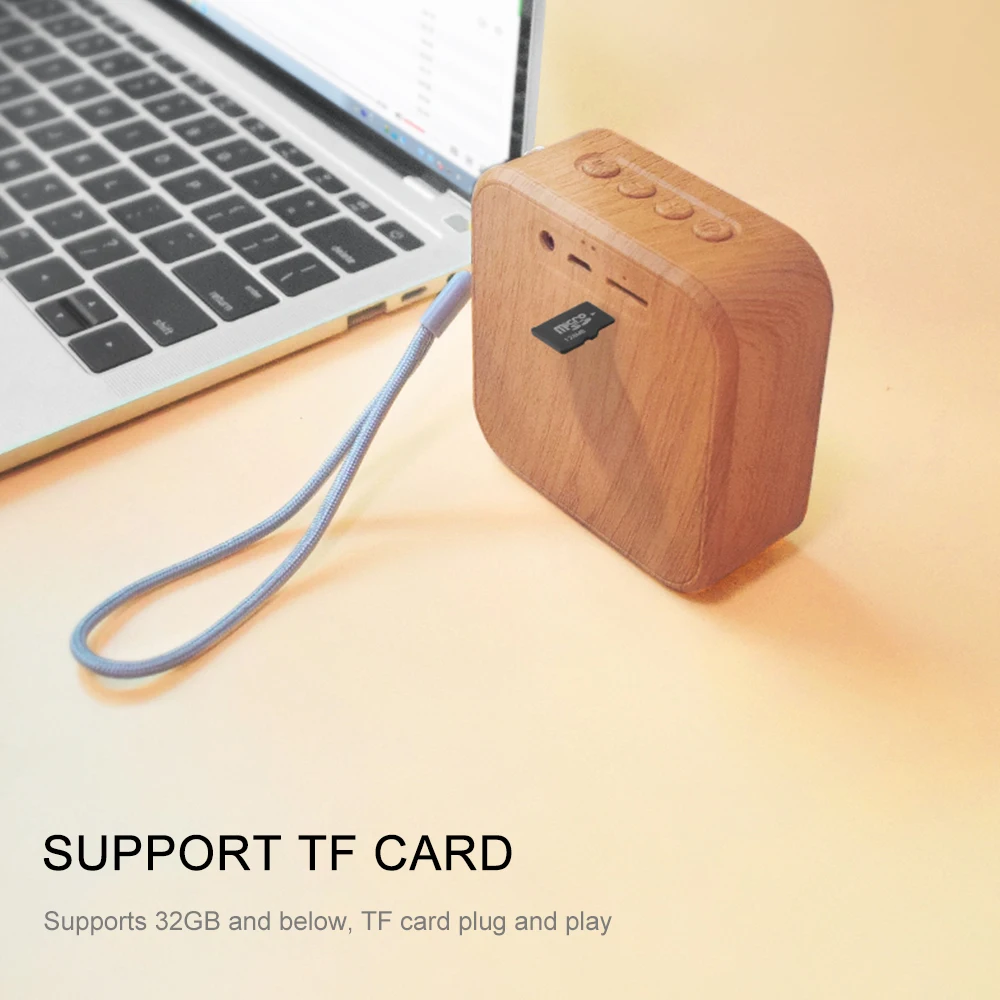 Portable Bluetooth speakers Wooden Subwoofer Speaker mini HD HiFi Sound Music Speaker for Home Palm bsize Support TF loudspeaker