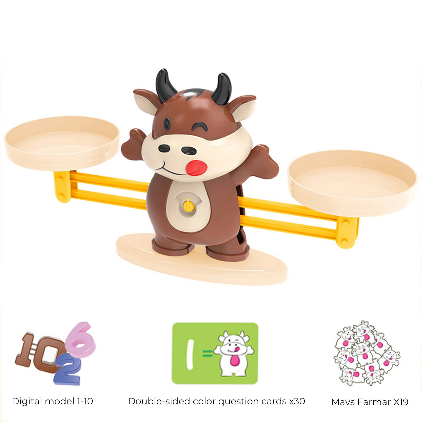 

Math Animal Balance Toys Math Tianping Cattle Educational Animal Match Balancing Scale Cute Toys Mathematical Enlightenment Toys