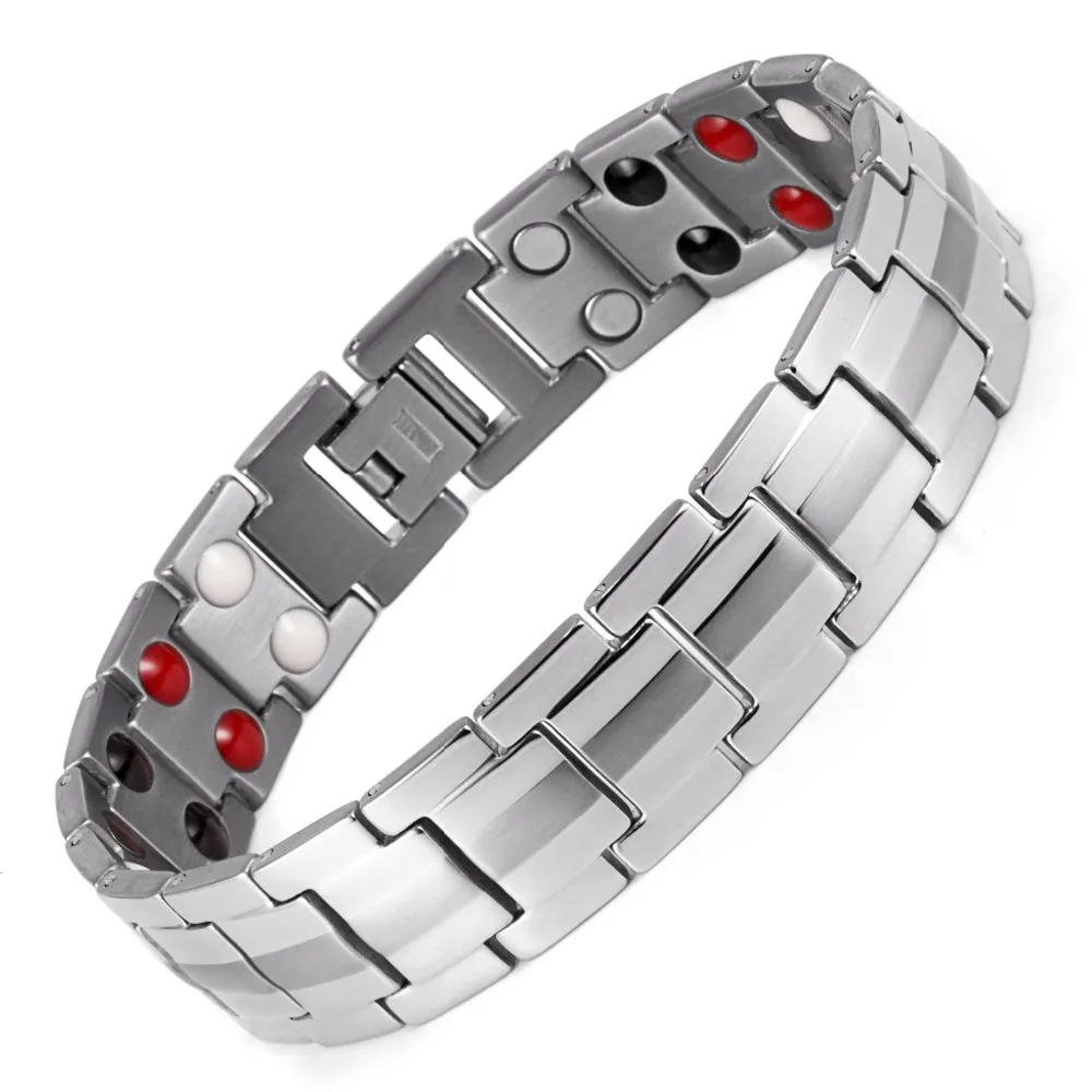 

Fashion Jewelry Healing FIR Magnetic Titanium Bio Energy Bracelet For Men Blood Pressure Accessory Bracelets