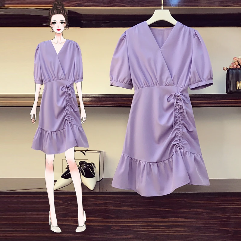 

Large women's new summer 2021 slightly fat French dress