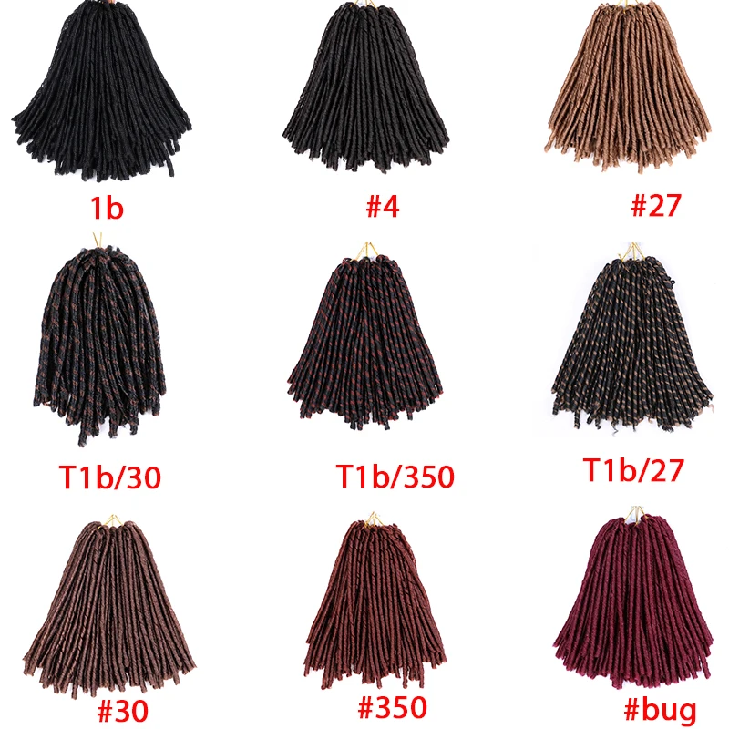 

Ombre Soft Locs Crochet Hair Synthetic Braiding Hair Extensions Long Goddess Faux Locs Hair 14" Afro Dreadlocks Crochet Braids