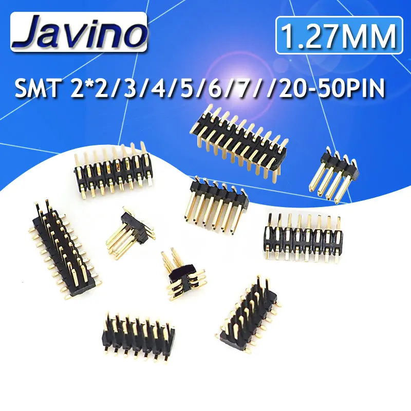 10 шт. SMD SMT 2*2/3/4/5/6/7/8/9/10/12/16/20/40/ PIN двухрядный штырьковый разъем 1 27 мм шаг для ленты
