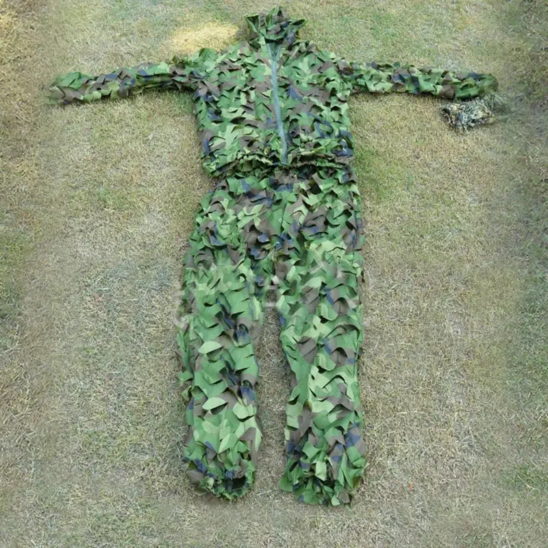 Камуфляж джунгли Снайпер Ghillie костюм высокое качество охота 3D лист камуфляж одежда скрининг и дерево стенд - Цвет: Green