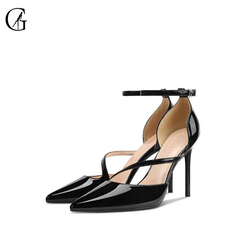 GOXEOU женская обувь женские туфли лодочки из лакированной кожи на высоком каблуке