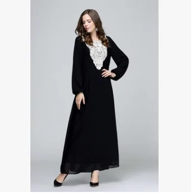 Мусульманское женское платье с длинным рукавом малайзийское макси абайя