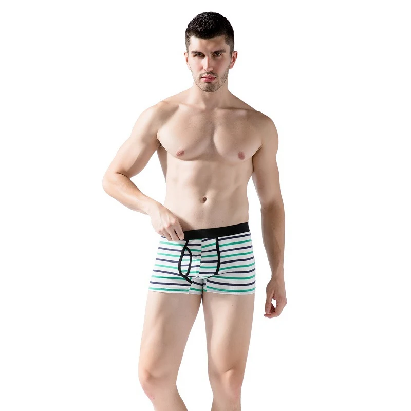 890 5 шт/лот стильные и дышащие мужские хлопковые боксеры сексуальные полосатые