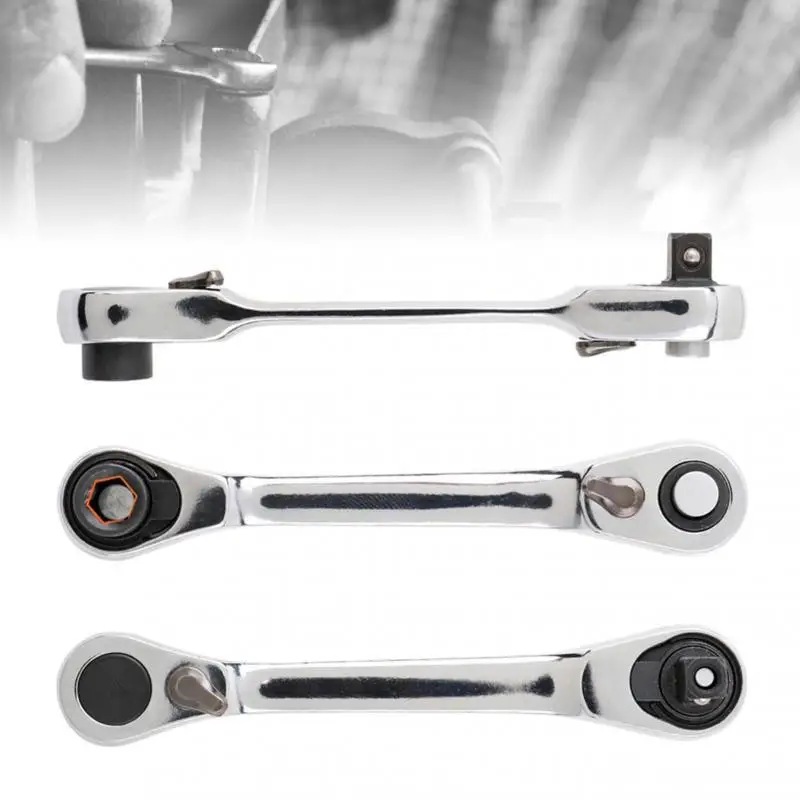 

Mini 1/4 Inch 72-tooth Double Ended Quick Socket Ratchet Wrench Square Head Screwdriver Bits Narrow Slot Ratchet Socket Wrench