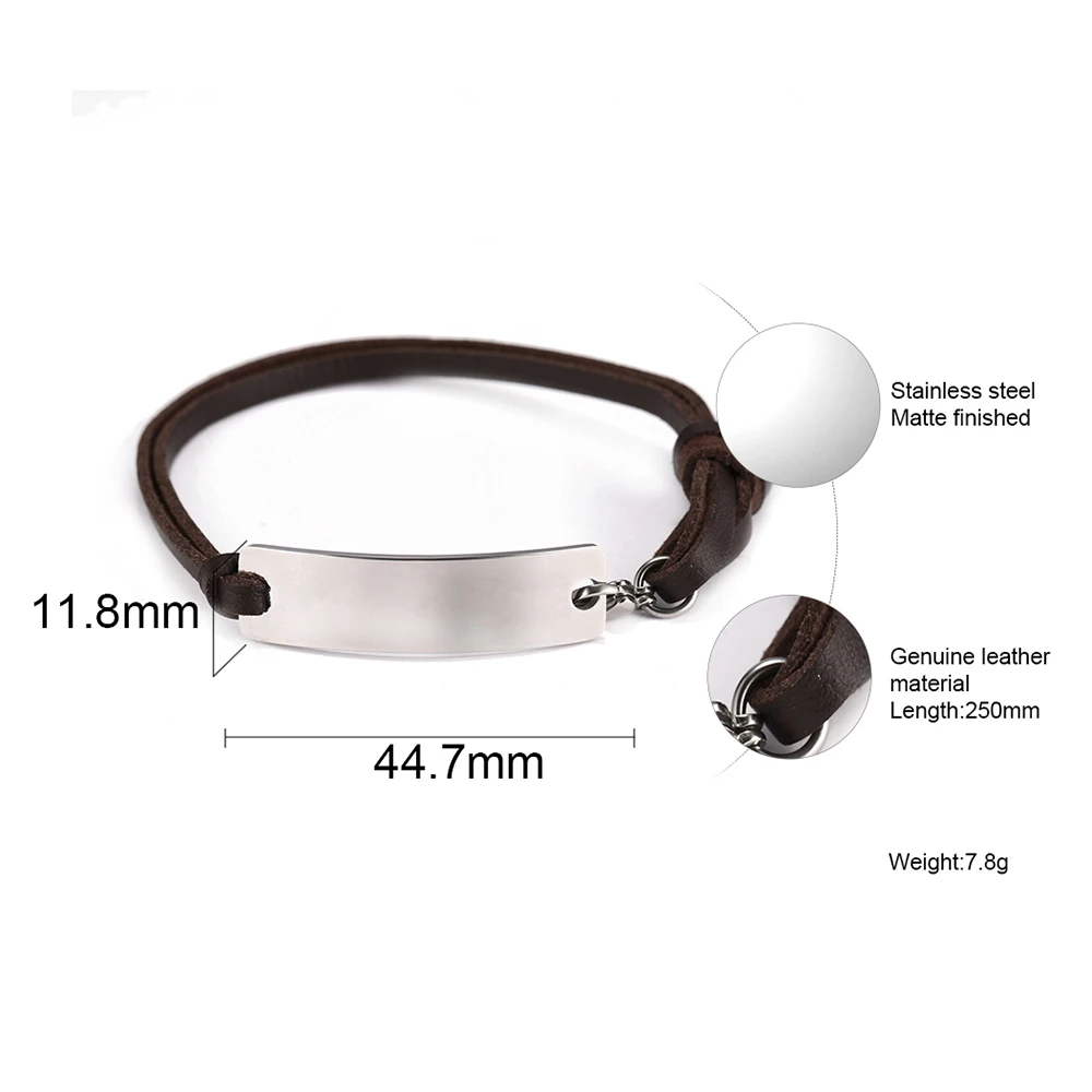 Lemegeton кожаные браслеты для мужчин и женщин браслет с гравировкой имени ювелирные