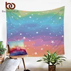 Постельное белье на выход Радужный гобелен настенный красочный декор для комнаты фиолетовый желтый Настенный Ковер акварель современный ТАПИС звезда пляжный коврик