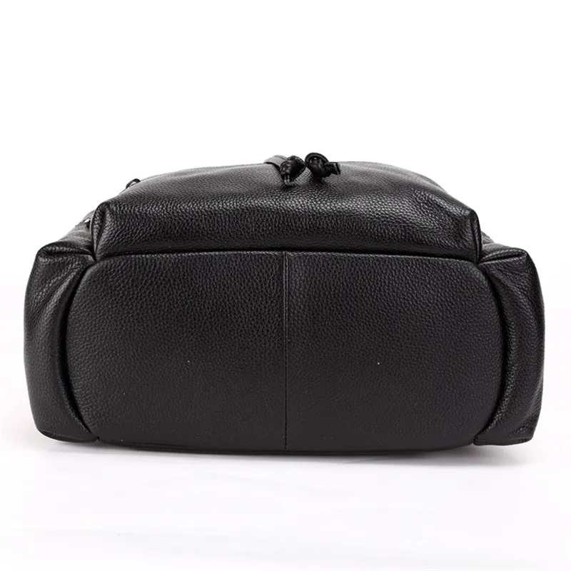 PNDME black high quality cowhide men women's backpack outdoor casual daily soft genuine leather designer travel bagpack bookbags | Багаж и