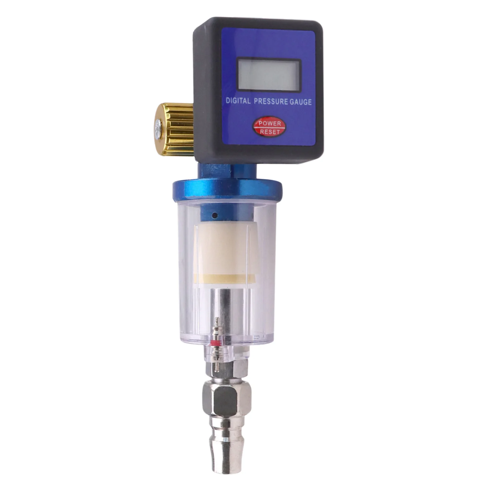 

1/4 Inch Air Pressure Regulator Gauge with Water Trap Filter Separator Tool