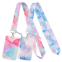 jf1259 marble printing lanyards cool buttons id card phone holder keychain usb badge neck strap hang rope lanyards
