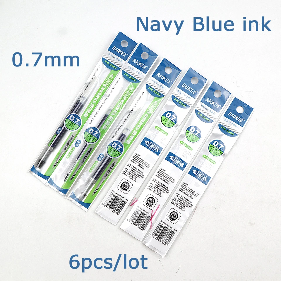 Стержни для гелевой ручки пулевого типа 0 7 мм наконечники черного/темно-синего