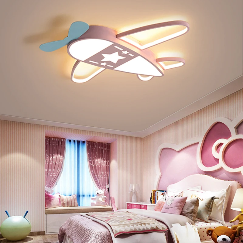 

A plane kids nordic children's room bedroom decor led lamp lights for room dimmable ceiling light home decoration lamparas