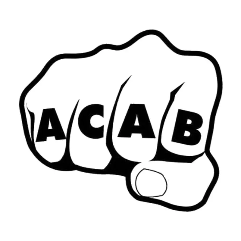 HZX1413 ACAB кулак автомобильные наклейки виниловые водонепроницаемые на кузов