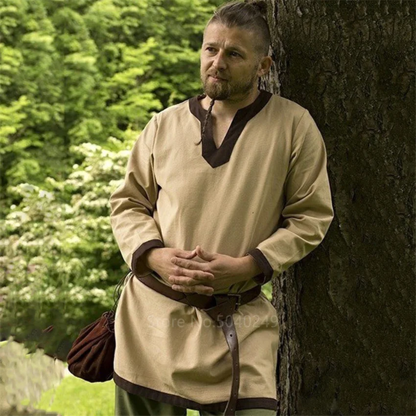 2021 средневековые льняные костюмы для косплея викингов пиратов на Хэллоуин