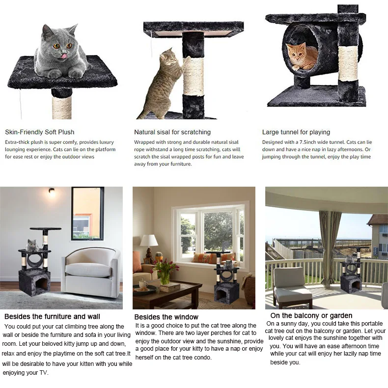 3" Deluxe Cat Tree Level, доска для царапания активности, дерево с когтеточками для котят