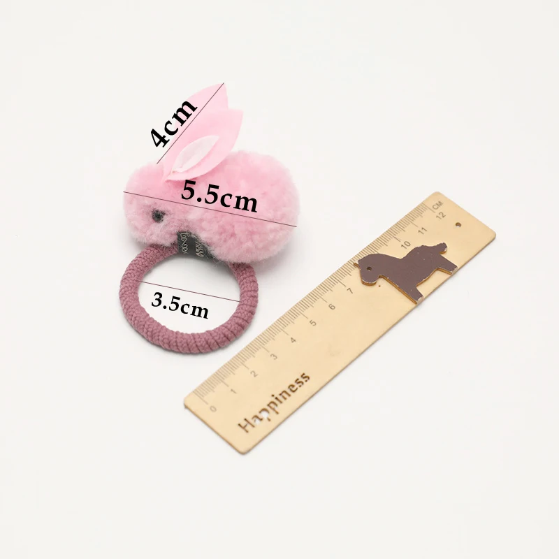 

2020 Cute Ball Rabbit Hair Ring Female Tie Rope Korean Elastic Rubber Hair Bands Bunny Hair Clip Children's Hair Accessories