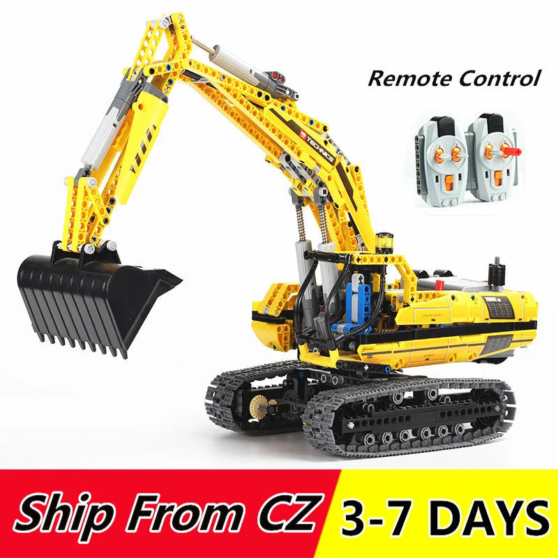 20007 20005 Technic моторизованный экскаватор 1123 шт совместимый 8043 3245 RC строительные блоки для грузовиков кирпичи с мотором