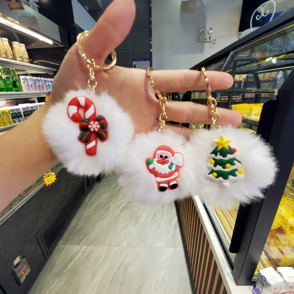 

Christmas deer Christmas snowman Christmas tree Santa Claus keychain key ring car bag pendant Christmas decoration gifts