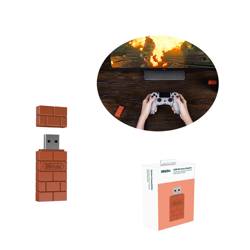 8Bitdo Портативный USB беспроводной Bluetooth адаптер приемник геймпад для Windows/переключатель легкий компактный размер R25 Pubg контроллер