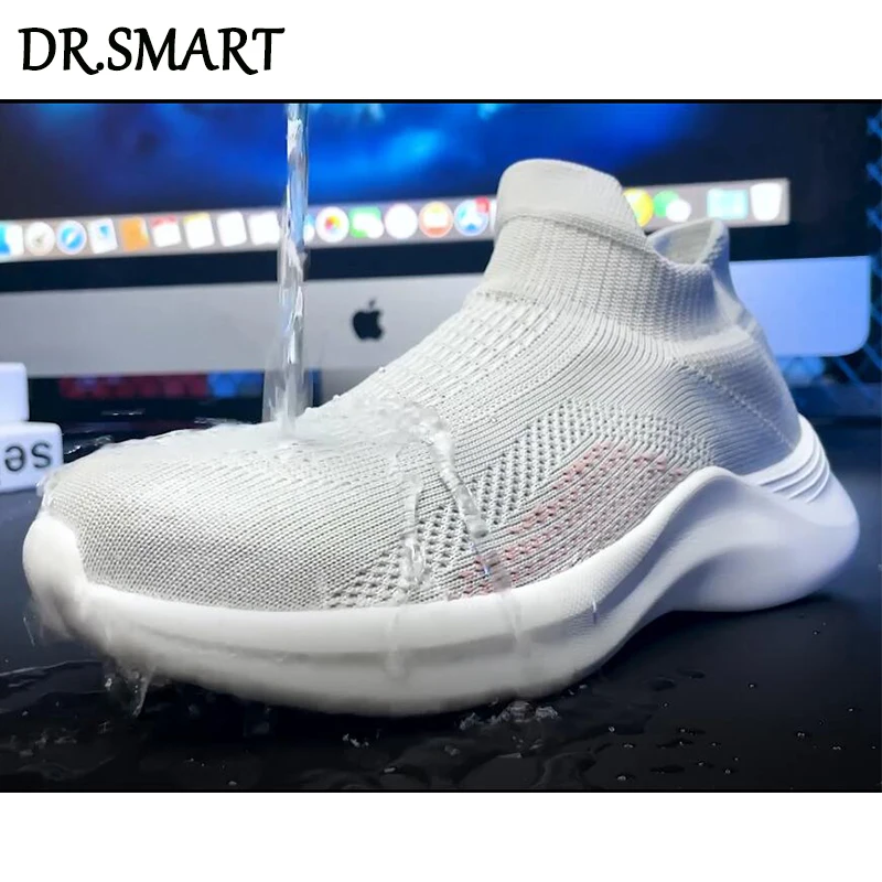 

Women's Tennis Walking Shoes Waterproof Lightweight Sock Sneakers Casual Fly knitting Lady Girl platform Loafers