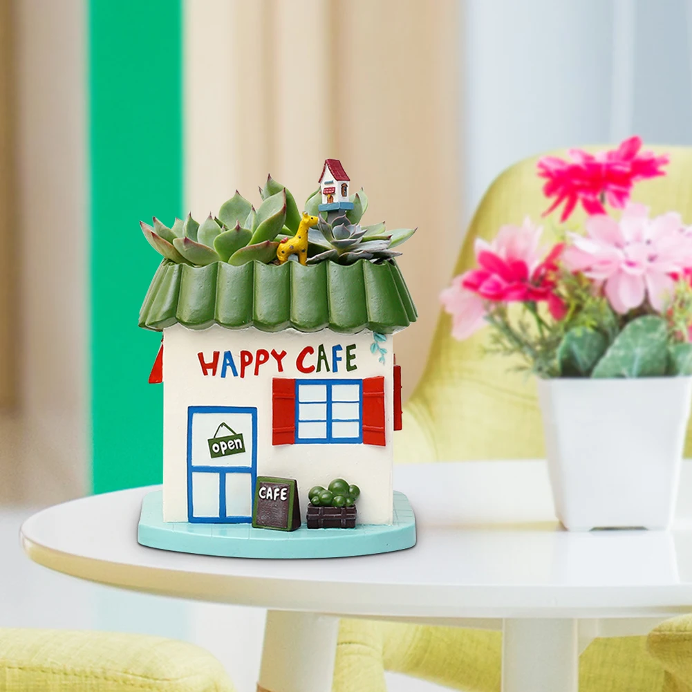 

Various Styles Available Decoration Gift Sunset Cafe Succulent Resin Flower Pot Potted Decor Desk Living Room Sculpture