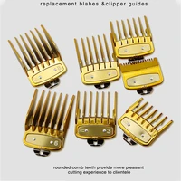 1set8pcs hair clipper limit gold plated electric push shear limit comb guide attachment size barber replacement