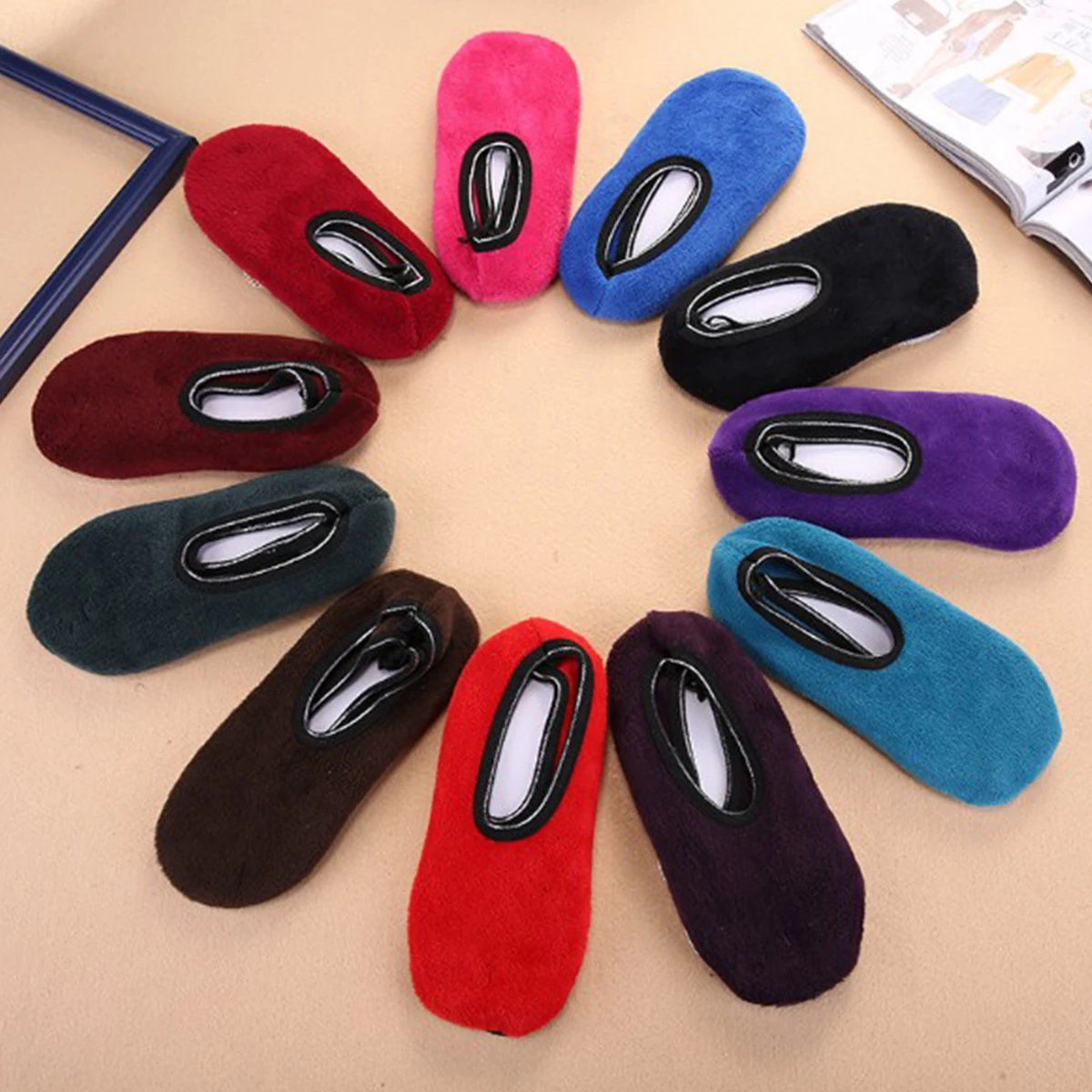 

Womens Ladies Slipper Non-Slip Anti-skid Socks Warm Soft Fleece Gripper Slippers