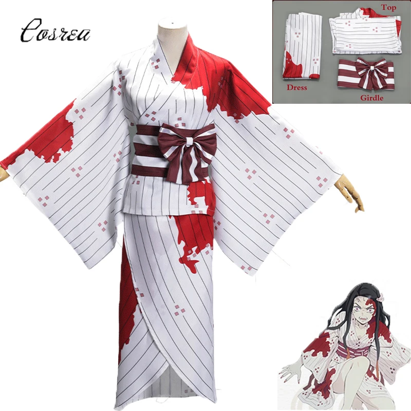 Костюм кимоно Женский для косплея из японского аниме рассекающий демонов одежда
