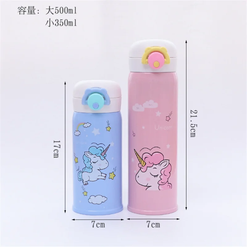 Дорожная кофейная кружка 350/500 мл термос из нержавеющей стали с единорогом