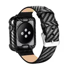 Чехол из углеродного волокна с узором кожаный ремешок для iwatch Apple Watch Series 6 5 4 3 2 1 SE 2020 42 мм 44 мм 38 мм 40 мм correa